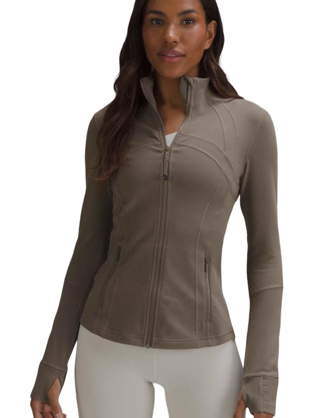 🤎 lululemon athletica Define Jacket Luon in Nomad size 8 Fitted Zipup sweatshirt
